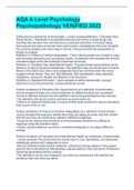 AQA A Level Psychology Psychopathology VERIFIED 2022