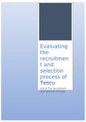 Evaluating the Recruitment and Selection process of Tesco *(DISTINCTION)*