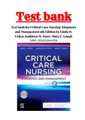 Test bank for Critical Care Nursing: Diagnosis and Management 9th Edition by Linda D. Urden; Kathleen M. Stacy; Mary E. Lough 9780323642958  Chapter 1-41 Complete Guide
