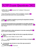 TCFP Exam Questions and Answers Latest Updated 2022 Already Passed