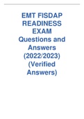 EMT FISDAP FINAL EXAM Questions and Answers (2022/2023) 