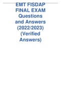 EMT FISDAP FINAL EXAM Questions and Answers (2022/2023) (Verified Answers)