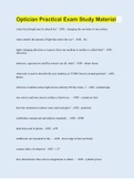 Optician Practical Exam Study Material &vert; 135 Questions with 100&percnt; Correct Answers &vert; Updated & Verified