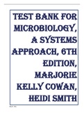 Test Bank for Microbiology, A Systems Approach, 6th Edition, Marjorie Kelly Cowan, Heidi Smith | Complete Guide A+