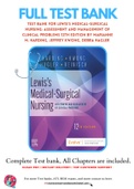 Test bank for Lewis's Medical-Surgical Nursing: Assessment and Management of Clinical Problems 12th Edition by Marianne M. Harding, Jeffrey Kwong, Debra Hagler 9780323789615 Chapter 1-69 Complete Guide A+