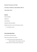 UCSB TMP 34 Business Persuasion and Sales: Class Notes Part 2