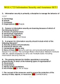 WGU&comma; Information Security and Assurance &lpar;C725&rpar;&comma; SET I&period;docx  A 100 Questions with 100&percnt; Correct Answers UPDATED 2022