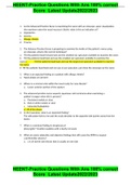 HEENT-Practice Questions With Ans 100&percnt; correct Score    Latest Update2022&sol;2023