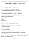 ARDMS SPI Practice A & B exam Questions and Answers (2022/2023) (Verified Answers)