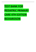 TEST BANK FOR PEDIATRIC PRIMARY CARE 4TH EDITION RICHARDSON  LATEST UPDATE 