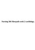 NURSING 366 Sherpath week 2 cardiology.