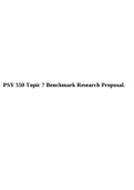 PSY 550 Topic 7 Benchmark Research Proposal (Research Methods).