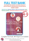 Test bank for Gould's Pathophysiology for the Health Professions 6th Edition by Robert Hubert 9780323414425 Chapter 1-28 Complete Guide.