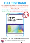 Test Bank For Clayton's Basic Pharmacology for Nurses 18th Edition by Michelle Willihnganz; Samuel L. Gurevitz; Bruce D. Clayton 9780323550611 Chapter 1-48 Complete Guide.