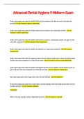 Advanced Dental Hygiene II Midterm Exam