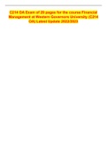C214 OA Exam of 29 pages for the course Financial Management at Western Governors University &lpar;C214 OA&rpar; Latest Update 2022&sol;2023