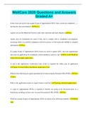 WellCare 2020 Questions and Answers Graded A&plus;