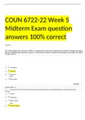 COUN 6722-22 Week 5 Midterm Exam question answers 100% correct