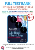 Test Banks For Guyton and Hall Textbook of Medical Physiology 14th Edition by John E. Hall; Michael E. Hall, 9780323597128, Chapter 1-86 Complete Guide