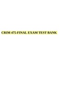 CRIM 475- The Theory and Politics of Terrorism FINAL EXAM TEST BANK .