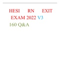 HESI RN EXIT EXAM 2022 V3 160 Q&A | Rated A+