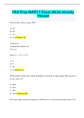 PAX Prep MATH 1 Exam &lpar;NLN&rpar; Already Passed