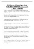 USA Hockey Officials Open Book UPDATED ACTUAL Questions and  CORRECT Answers