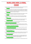 RASMUSSENS COLLEGE NURS 2392 MDC 2 FINAL EXAM QUESTIONS WITH COMPLETE ANSWERS SOLUTION&period;