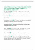 CISI FUNDAMENTALS OF FINANCIAL SERVICES QUESTIONS AND ANSWERS VERIFIED BY EXPERT 100&percnt; CORRECT