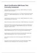 Word Certification BIM Exam Test Correctly Answered&period;