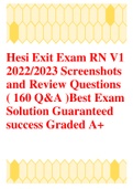 2022&sol;2023 RN HESI EXIT EXAM - Version 1 &lpar;V1&rpar; All 160 Qs & As Included - Guaranteed Pass A&plus;&excl;&excl;&excl;