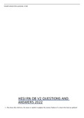 HESI RN OB V2 QUESTIONS AND ANSWERS 2022