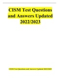 CISM Test Questions and Answers Updated 2022-2023