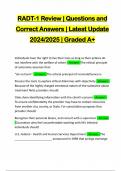 RADT-1 Review &vert; Questions and Correct Answers &vert; Latest Update 2024&sol;2025 &vert; Graded A&plus;