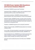 CO NHA Exam Update 2024 Questions  and Correct Answers Rated A&plus; 