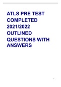ATLS PRE TEST COMPLETED 2021-2022 ANSWERS OUTLINED QUESTIONS WITH ANSWERS.