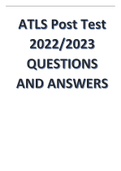  ATLS Post Test 2022-2023 QUESTIONS AND ANSWERS
