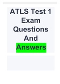 ATLS Test 1 Exam Questions And Answers
