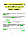 PACKAGE DEAL FOR RADT EXAMS&colon;&colon;&colon;&colon; QUESTIONS AND CORRECT ANSWERS &vert; LATEST UPDATE 2024&sol;2025