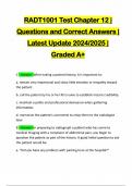 RADT1001 Test Chapter 12 &vert; Questions and Correct Answers &vert; Latest Update 2024&sol;2025 &vert; Graded A&plus;