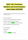 RADT 1001&colon; Final Exam &vert; Questions and Correct Answers &vert; Latest Update 2024&sol;2025