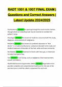 RADT 1001 & 1007 FINAL EXAM &vert; Questions and Correct Answers &vert; Latest Update 2024&sol;2025