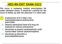 &Tab;HESI RN EXIT EXAM 2022
