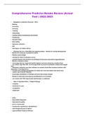 Comprehensive Predictor Retake Review &lpar;Actual Test &rpar; 2022-2023