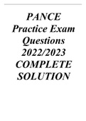 PANCE Practice Exam Questions 2022-2023 COMPLETE SOLUTION