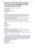 Chapter 3&colon; Nursing Practice and the Law&mdash;Answers and Rationales With Complete Solutions 2022&period;