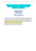 HESI EXIT EXAM Q&A Version 2 (V2) – All 160 Questions & Answers!! (Actual Screenshots from exam taken in April 2022 A+) (All Included!!) (I received 1178 score)
