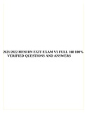 2021/2022 HESI RN EXIT EXAM V5 FULL 160 100% VERIFIED QUESTIONS AND ANSWERS.