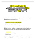 HESI Mental Health RN Questions and Answers from V1 V3 Test Banks and Actual Exams Latest Update 2022