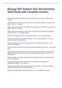 Biology SAT Subject Test&colon; Biochemistry 2022 Guide with complete solution